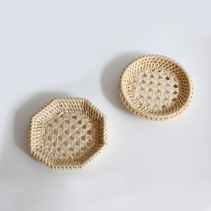 Geometric rattan <b>coasters</b> hand-made <b>drink</b> cup saucers cheap price <b>for</b> sale wood <b>coaster</b> blanks - Product Image 4