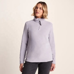 Sweat-shirt en polaire à col montant et fermeture éclair pour femme, manches longues, idéal pour les activités de plein air en hiver - Product Image 2
