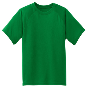 Men's Green Raglan Sleeve O-Neck Short Sleeve T-<b>Shirt</b> <b>100</b>% <b>Polyester</b> Quick Dry Regular Fit Casual Solid Color Knitted Fabric - Product Image 1