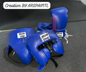 Ensemble d'équipement de boxe personnalisé Winning pour l'entraînement et le sparring : Gants, protège-tête et protège-génitale, ensemble de protection de style Winning personnalisé - Product Image 3