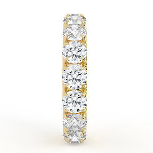 Anillo de Oro Amarillo de 14K y 18K con Diamantes Cultivados en Laboratorio, Color Champán, Paleta Desértica, Engaste Compartido, Banda de Eternidad Completa - Product Image 5