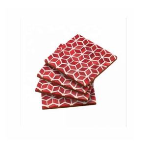 ชุดที่รองแก้วตกแต่งบ้านแบบทันสมัยถาดรองแก้ว4ชิ้นถาดรองแก้วทำจากเรซินทรงสี่เหลี่ยมพร้อมวัสดุแก้ว - Product Image 5