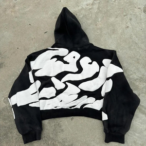 Wholesale Custom Fall 3d logo Puff Print Hoodie No <b>String</b> Custom Womens Puff Print Hoodies OEM Trending Low MOQ - Product Image 1
