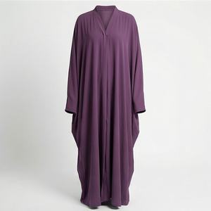 2025 OEM Kimono Outwear Abaya High Stretch Soft Thicker Polyester Fabric Muslim Women V Neck Long Sleeve Party Ramadan Wedding - Product Image 1