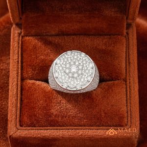 <b>Men's</b> Silver Tone Moissanite Signet <b>Ring</b> Luxury Hip Hop Engagement & Wedding Fashion Jewelry Gift <b>for</b> Stylish <b>Men</b> Daily Wear USA - Product Image 2