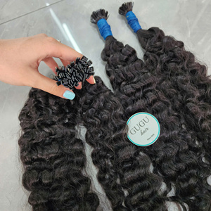 E100g Luxury Raw Virgin Vietnamese Keratin Stick Prebonded Remy Yaki Kinky Straight Human Extensions Super Double Drawn I-Tip - Product Image 1