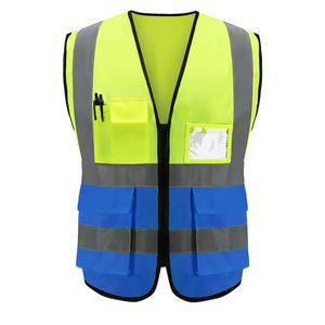 เสื้อกั๊กนิรภัยสำหรับคนงาน โพลีเอสเตอร์กันน้ำ ANSI Class 2 ราคาส่งถูก พร้อมคุณสมบัติสะท้อนแสงแบบตาข่ายและไฟ LED - Product Image 1
