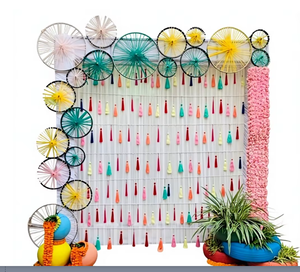 Decoración de Pared con Borlas de Tela Estilo Bohemio, Multicolor, Forma Irregular, para Interiores, Sala de Estar, Decoración del Hogar, para Todas las Estaciones - Product Image 1