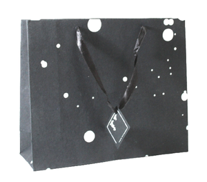 Sac cadeau en papier de coton fait main avec impression à l'encre, ruban en satin assorti et étiquette cadeau assortie - Grande Vente - Product Image 2