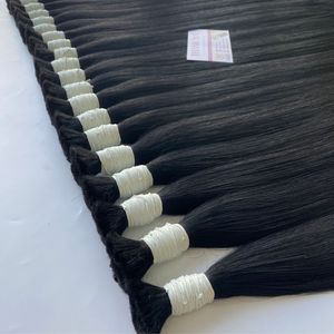 Black Bulk Human <b>Hair</b> Extensions Super Double Drawn Raw Unprocessed Full Cuticle Aligned Vietnamese <b>Hair</b> - Product Image 1