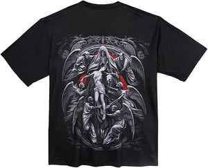 <b>Gothic</b> Angel Pattern Men's Short Sleeve O-Neck T-<b>Shirt</b> Screen Printed Oversized Eco-Friendly Street Style Jersey 100% Cotton - Product Image 4