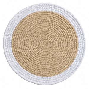 <b>Round</b> Bohemian Cotton Woven Placemat Heat Resistant Table <b>Mat</b> Reusable Non Slip Dining Pad Kitchen Decor - Product Image 1
