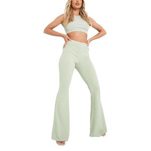 Pantalon de survêtement droit en molleton pour femme, 100 % coton, écologique, séchage rapide, coupe large, décontracté, pour le sport - Product Image 4