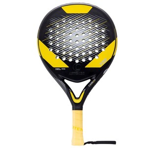 Raqueta de Pádel Fit Fashion PR 1 Perforada de Fibra de Carbono 12k, 28*26.5cm, 350g, Espuma Eva, Negra y Amarilla, para Entrenamiento y Partidos - Product Image 1