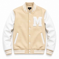 Veste universitaire de style vintage avec patch brodé, en laine douce, couleur personnalisée, manches en cuir premium, veste Letterman.