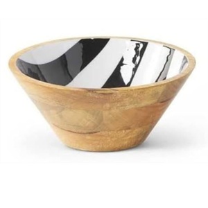 Tazón de ensalada de madera de mango esmaltada de calidad de exportación, elegante y hecho a mano, para hoteles, restaurantes y cafeterías, en venta. - Product Image 2