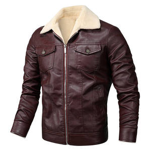 Factory Direct New Custom Genuine Leather Winter Zip up Jackets for <b>Men</b> Motorcycle Biker Casual Windbreaker jacket for <b>men</b> - Product Image 2