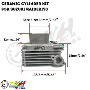 กระบอกสูบเซรามิกสำหรับรถมอเตอร์ไซค์สกู๊ตเตอร์ TWH RAIDER150 สำหรับ SUZUKI - Product Image 2