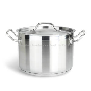 American Style Stainless Steel Kitchenware Low Casserole w/Lid 21ct Low Casserole <b>Soup</b> & Stock <b>Pots</b> With <b>Pot</b> Cover - Product Image 2
