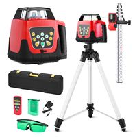 Kit de niveau laser rotatif vert autonivelant 360° de 2000 pieds avec trépied, récepteur et télécommande