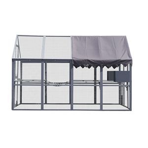 Grande Recinto per Gatti da Esterno 110 Pollici con Piattaforme e Copertura Impermeabile, Gabbia per Gattini Grigia Migliorata - Product Image 4