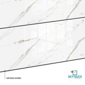 Azulejos de Porcelana Blancos Brillantes con Aspecto de Mármol, Pulidos y Esmaltados, de 60x120 cm (600 x 1200 mm), para Piso, de la India - Product Image 2