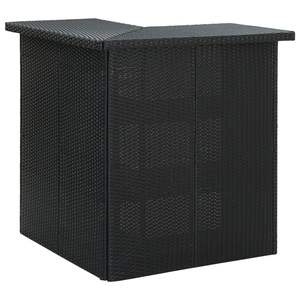 Conjunto de Bar para Jardín Grande, de Ratán Sintético Negro con Acero con Recubrimiento en Polvo, Muebles de Exterior Premium - Product Image 2