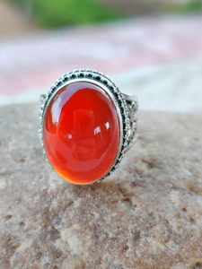 Carnelian Gemstone Designer <b>Ring</b> 925 <b>Silver</b> Handmade <b>Statement</b> <b>Ring</b> for Her Birthday Anniversary Party Wear Gift <b>Ring</b> - Product Image 4