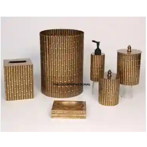 Hot Sale 7 Piece Luxury Simple Bathroom Accessories Set <b>Bath</b> Supplies Storage Toilet <b>Brush</b> Soap Dispenser Set with Tray - Product Image 5