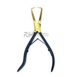 Pinza para extensiones de cabello de alta calidad con punta de oro de 24k y mango con recubrimiento de polvo negro, producto personalizado. - Product Image 1