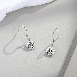 Good Quality <b>Moissanite</b> Diamond <b>Earrings</b> 925 Sterling Silver Jewelry for Wedding Bridal Party Daily Wear Available At Best Price - Product Image 2