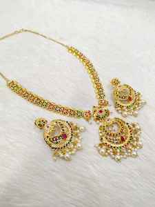 Radiant <b>Indian</b> AD <b>Jewellery</b> <b>Set</b> for Women Stunning Necklace and Earrings Combo Ideal for Bridal Wear and Festive Events - Product Image 5