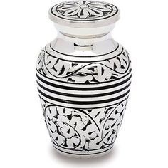 Urne funéraire noire avec motif papillon doré pour cendres d'adultes, grande urne funéraire décorative en laiton avec couvercle et sac en velours gratuit - Product Image 3