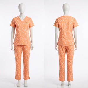 Sales Blackhardson Unisex Scrub Printed <b>Set</b> 180 GSM Premium Polyester Spandex Coral V Neck Custom Sublimation Hospital - Product Image 3