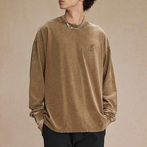 OEM Service Custom Made Basics Acid Wash Sweatshirt Wholesale Light Weight Men Acid Wash Sweatshirt For Sale - Product Image 4