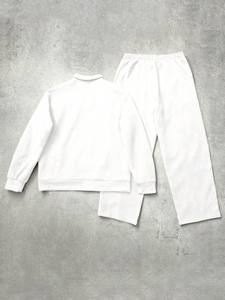 Ensemble de survêtement unisexe blanc 1977 Essential avec veste et pantalon à manches longues, coupe ajustée, léger, avec bordure contrastante, taille XXS - Product Image 4