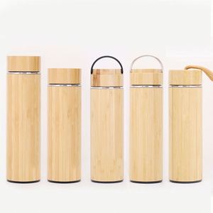 <b>Cheap</b> Eco Friendly Stainless Steel Bamboo Vacuum Insulated Leak-Proof Temperature Display Bottle Lid 12-24 Hours Thermal - Product Image 2