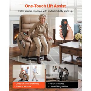 Sillón Reclinable Eléctrico de Doble Motor con Masaje Térmico, Posición Infinita Ajustable, Ancho Medio, para Personas Mayores - Product Image 5