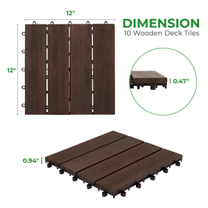 GWV-6040B Waterproof Acacia Wood Interlocking Deck Tile 300x300mm for Home Decoration Balcony Entry Back <b>Landscaping</b> <b>Decking</b> - Product Image 1