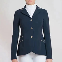 Chaqueta de equitación profesional para mujer, transpirable, de poliéster/algodón, diseño ligero, costuras resistentes, larga