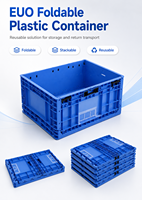 UGET Strength Auto Parts Crate EU Compliant Nestable Recyclable PP Folding Collapsible Plastic Turnover Box EUO-4322