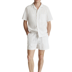 Pijamas Casuales de Manga Corta para Hombre, 100% Algodón, Personalización de Marca ODM, Combo de 160 GSM, Rayas, Corte Regular, Color Personalizado, Venta al Por Mayor - Product Image 6