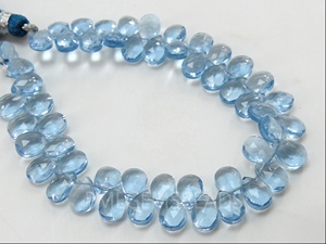 ลูกปัดแก้วเหลี่ยมเพชรพลอยควอตซ์สีฟ้าน้ำทะเลขนาด8นิ้วทำด้วยมือหินหลวมทำด้วยมือ10X7MM สำหรับทำเครื่องประดับจากผู้ค้าส่ง - Product Image 2