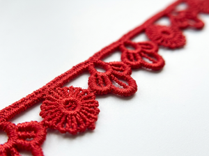 Dentelle Guipure Florale Rouge 15mm GPO en Gros, Emballage de 20 Mètres pour Vêtements d'Enfants, Accessoires Cheveux, Couture, Artisanat, Décoration, Personnalisable - Product Image 5