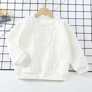 Pull à capuche décontracté pour enfants, col rond, tricoté, 100% coton, qualité supérieure, doux, manches longues, garçons et filles, printemps, logo personnalisé - Product Image 1