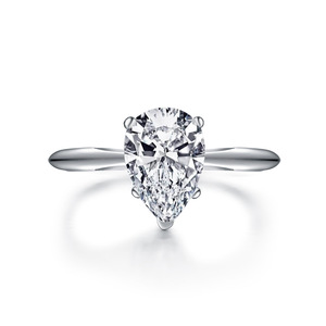 Anillo de Compromiso Clásico de Oro Sólido de 14K con Corte de Pera Cultivado en Laboratorio de 6x4mm |   Anillo Minimalista para Mujer con Certificación IGI |   Venta al por mayor - Product Image 2