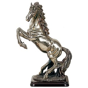 Escultura contemporánea de caballo en aluminio fundido, gallo dinámico, arte equino metálico, decoración para interiores de salas de estar de lujo. - Product Image 1