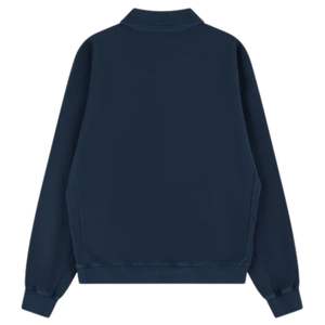 Conjunto de Sudadera Polo y Jogger de Algodón Grueso Lavado Azul Marino para Hombre, Pantalones Deportivos de Moda Urbana con Cuello Acanalado - Product Image 2