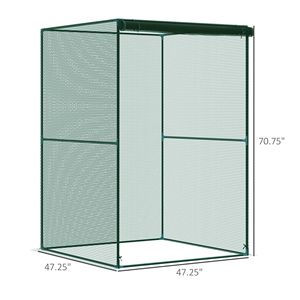 Gabbia per colture verde scuro 3.9FT X 3.9FT X 5.9FT con porta avvolgibile con cerniera, protezione in rete da giardino contro gli animali - Product Image 3