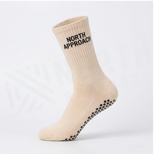 NORTH APPROACH Crew Socks Beige Letter Pattern Cotton Breathable Adult Spring Casual Socks - Product Image 3